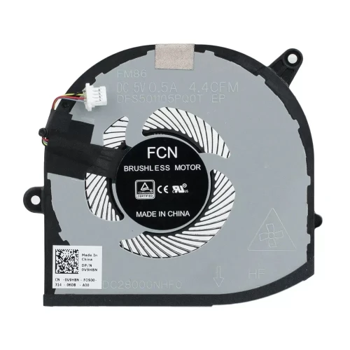 DELL XPS 15 9570 7590 M5530 M5540 P56F GPU Fan original 0TK9J1 FJ6J DFS501105PQ0T laptop cooling fan – front view