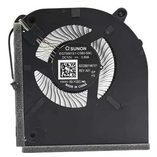 HP EG75091S1-C580-S9C Fan original 12V EG75091S1-C580-S9C laptop cooling fan – front view
