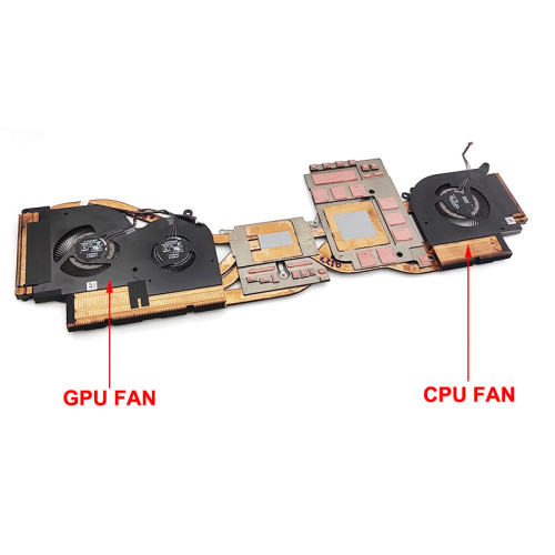 MSI MS-16V4 MS-16V5 CPU GPU Fan heatsink original MS-16V4, MS-16V5 laptop cooling fan – front view